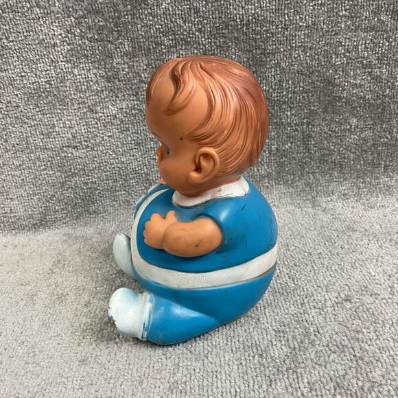 Vintage 1967 Uneeda Doll Co Plum Pees Rubber Blue Toy - Picture 3 of 7